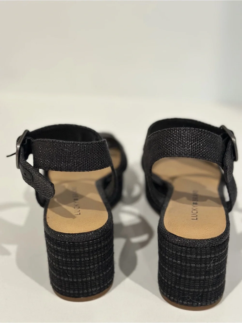 Lucky Brand Women's Bikaro Espadrille Wedge Sandals NWOT, black, 8.5m